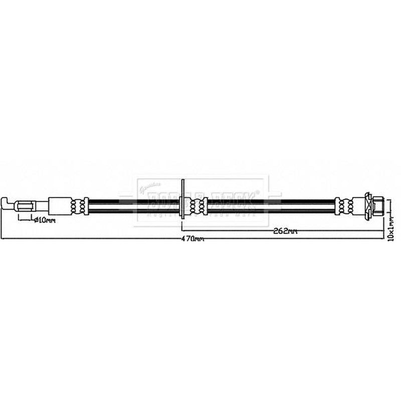 Borg & Beck Brake Hydraulic Hose Line Front Left BBH8458
