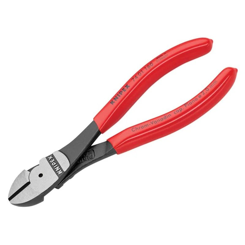 KNIPEX 74 01 160 High Leverage Diagonal Cutters Plastic Coated Grips 160mm