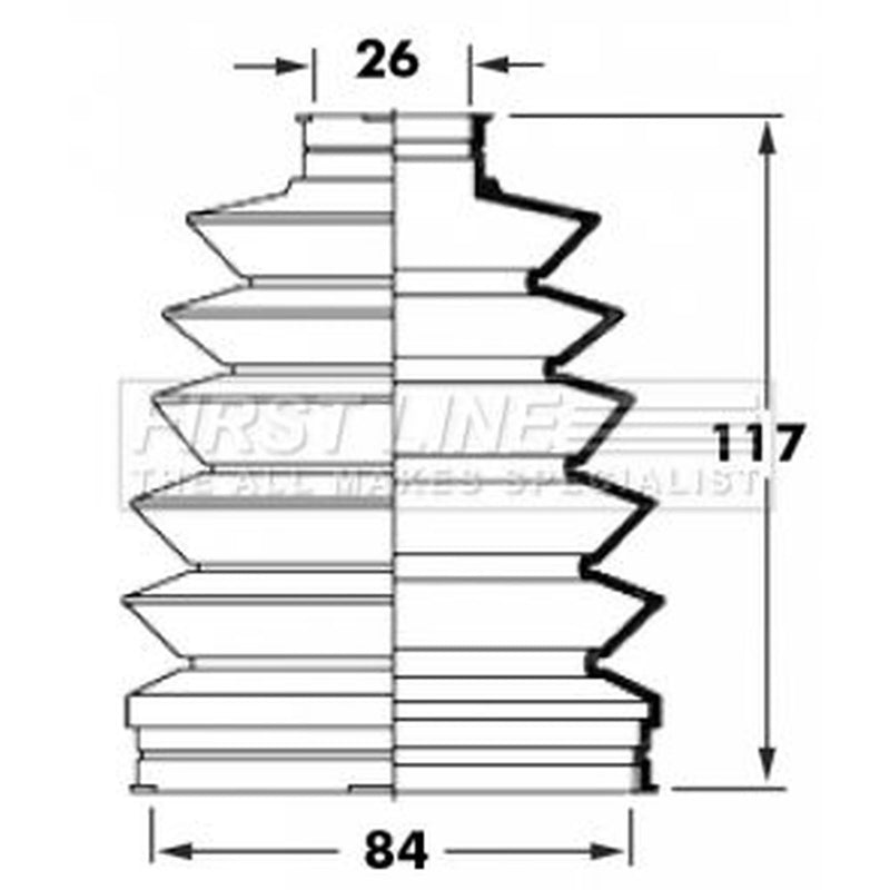 First Line Drive Shaft Bellow Kit Front Left Thermoplast FCB6012
