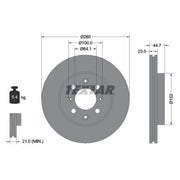 Textar 2 x Internally Vented Front Brake Discs 92125200