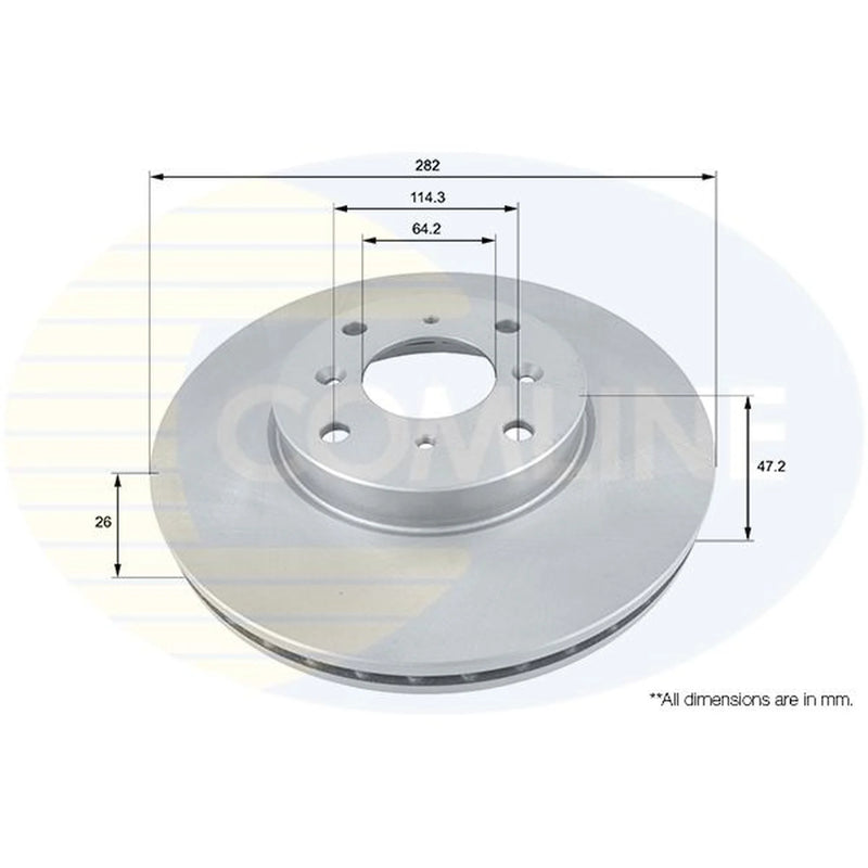 Comline 2 x Front Brake Discs ADC0533V