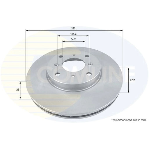 Comline 2 x Front Brake Discs ADC0533V