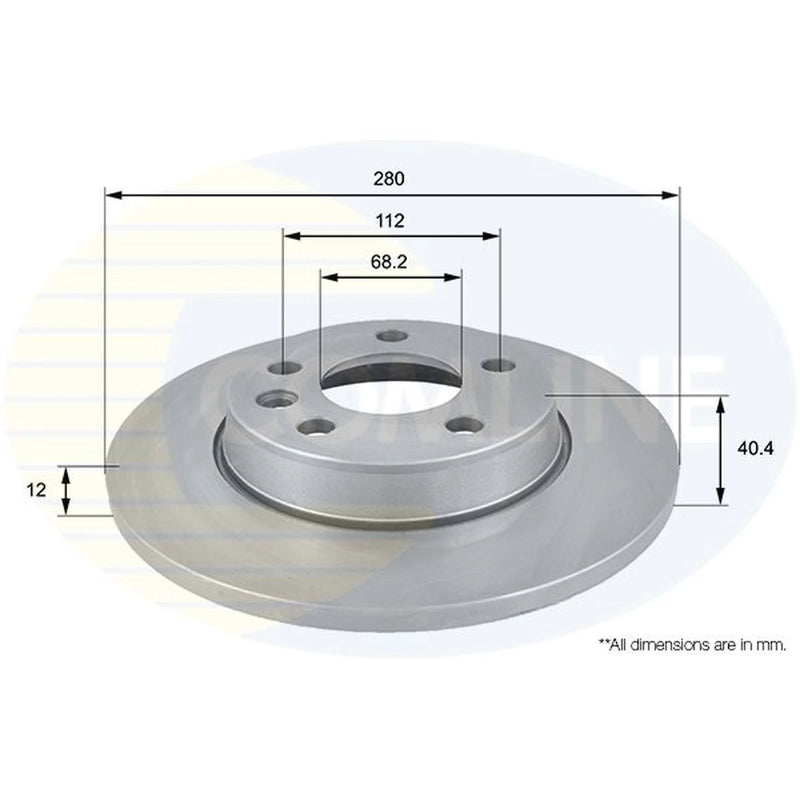 Comline 2 x Solid Rear Brake Discs ADC1426