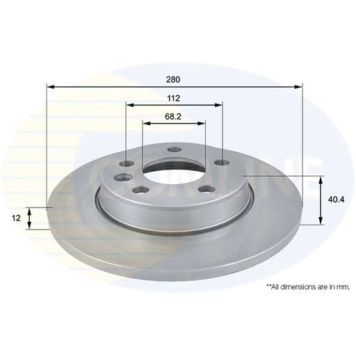 Comline 2 x Solid Rear Brake Discs ADC1426