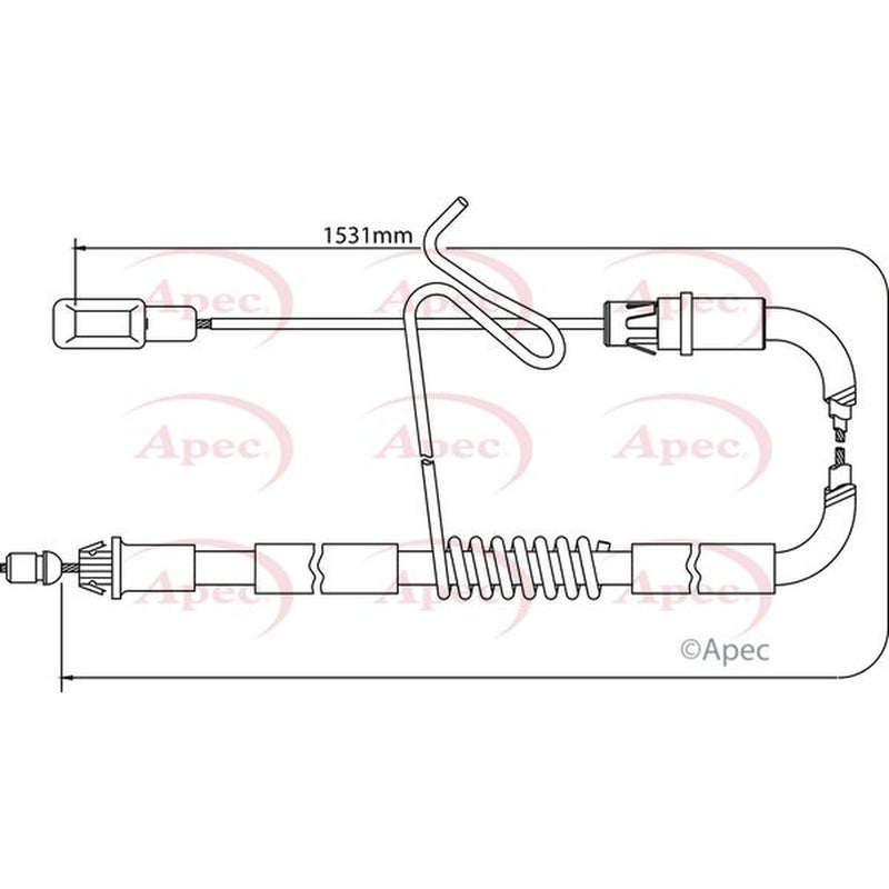 Apec Handbrake Cable Left Rear CAB1196