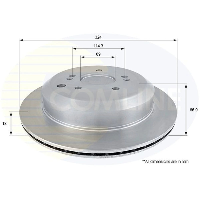 Comline 2 x Internally Vented Rear Brake Discs ADC2420V