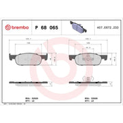 Brembo 4 x Front Brake Pad Set P68065