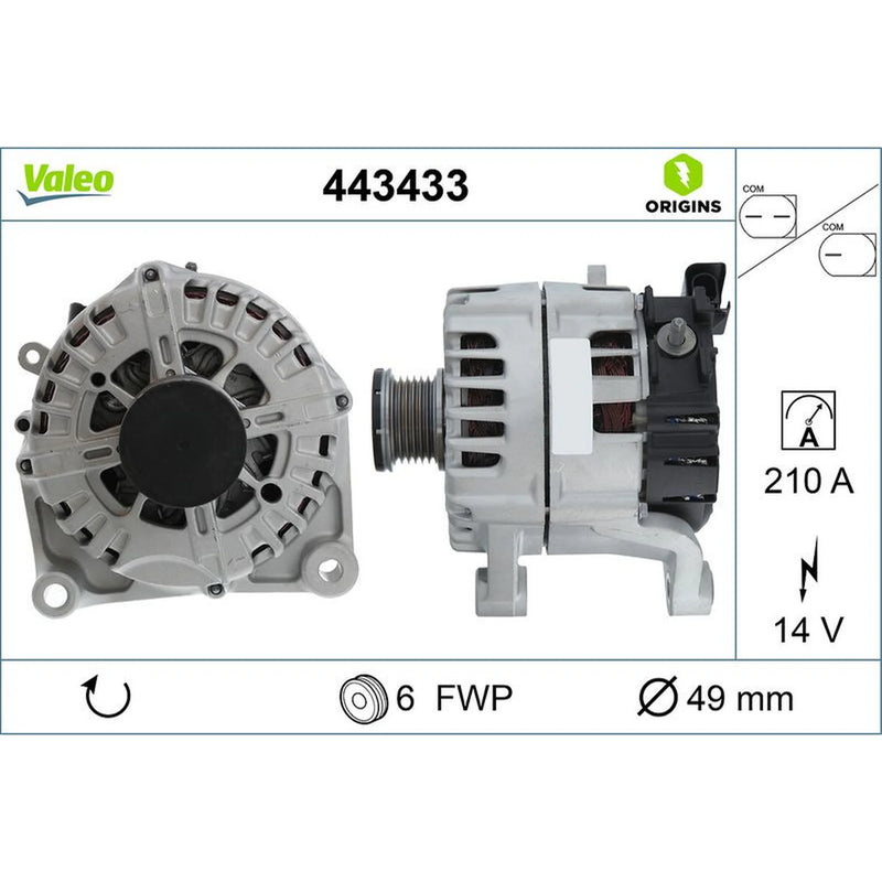 Valeo Car Alternator 12V 443433