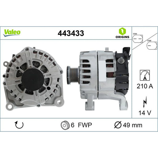 Valeo Car Alternator 12V 443433