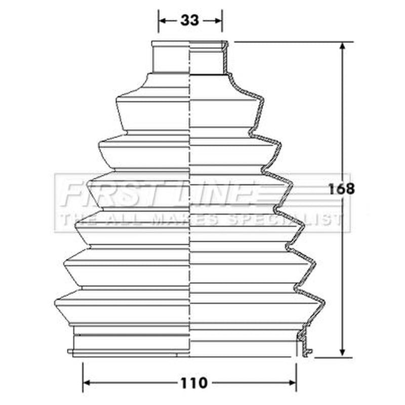 First Line Drive Shaft Bellow Kit Front Left Thermoplast FCB6214
