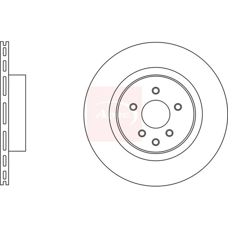 Apec 2 x Vented Rear Brake Discs DSK2834