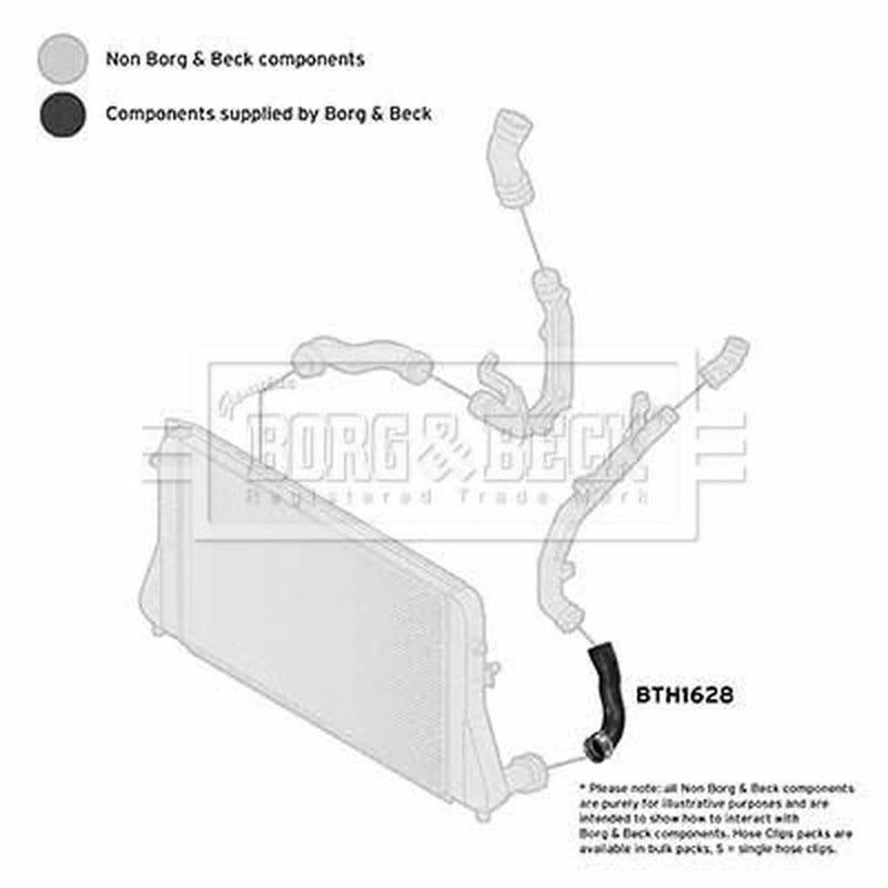 Borg & Beck Intercooler Turbo Charge Air Hose BTH1628