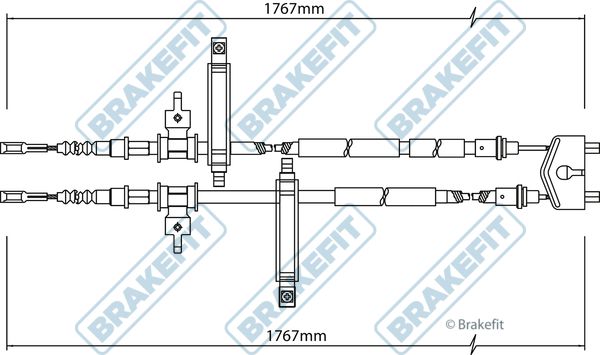 Apec Handbrake Cable Left Rear fits Ford Focus I Turnier 1999-2004
