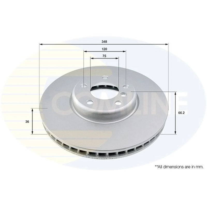 Comline 2 x Internally Vented Front Brake Discs ADC1790VL