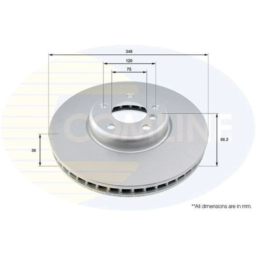 Comline 2 x Internally Vented Front Brake Discs ADC1790VL