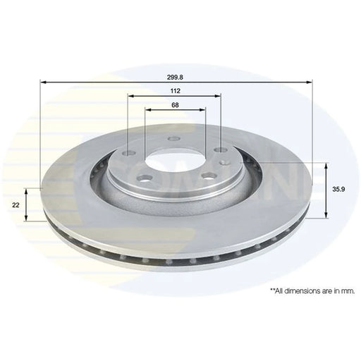 Comline 2 x Internally Vented Rear Brake Discs ADC1485V