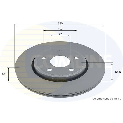 Comline 2 x Internally Vented Front Brake Discs ADC2894V
