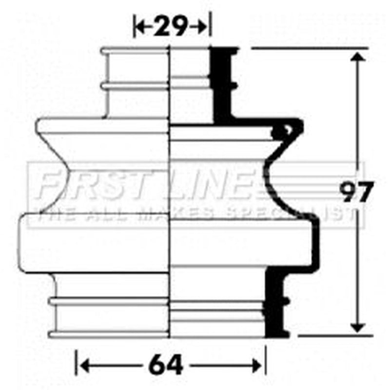 First Line Drive Shaft Bellow Kit Rear Left FCB2910