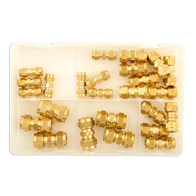 Connect Assorted Metric Brass Tube Couplings 25pc - CPL