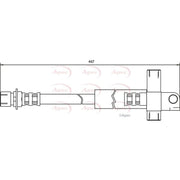 Apec Brake Hydraulic Hose Line Rear HOS3406