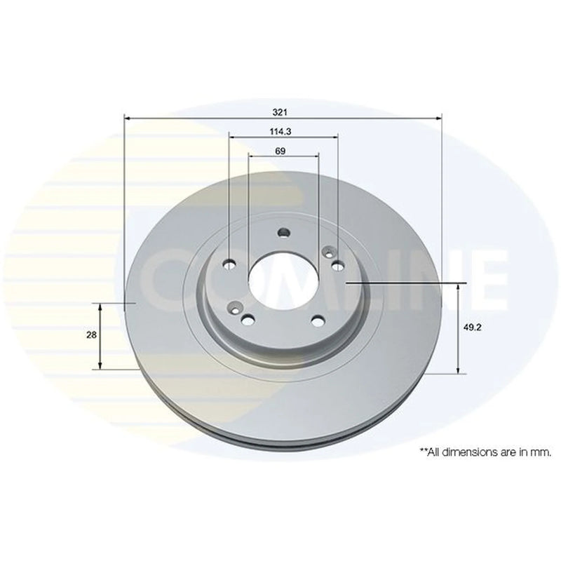 Comline 2 x Front Brake Discs ADC2845V