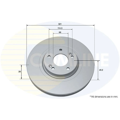 Comline 2 x Front Brake Discs ADC2845V