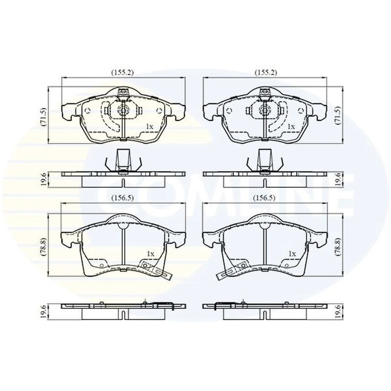 Comline 4 x Front Brake Pad Set CBP3583
