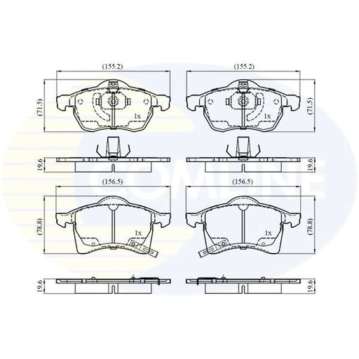 Comline 4 x Front Brake Pad Set CBP3583