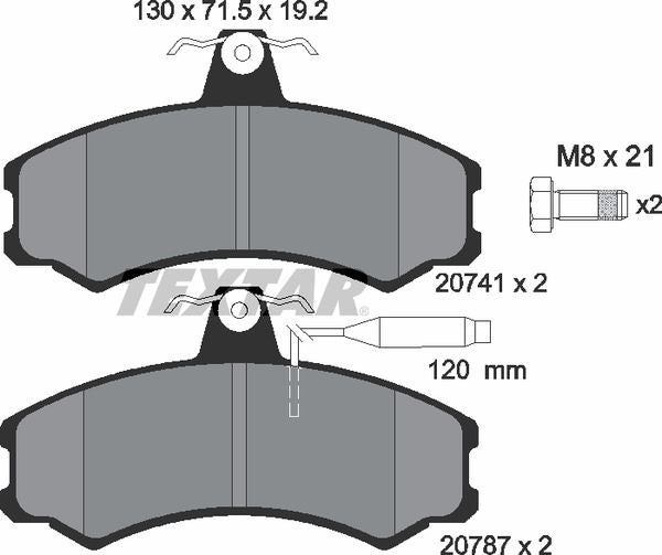 TEXTAR 2074101 Brake Pad Set Front Fits Alfa Romeo Citroen C25 Fiat Peugeot TEXTAR - Town Parts