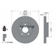 Textar 2 x Vented Front Brake Discs 92237703