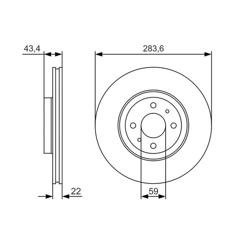 Bosch 2 x Vented Brake Discs 0986479S01 OE 0000060810404 46403088 46403959 0 986 479 S01