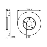 Bosch 2 x Vented Front Brake Discs 0 986 478 872