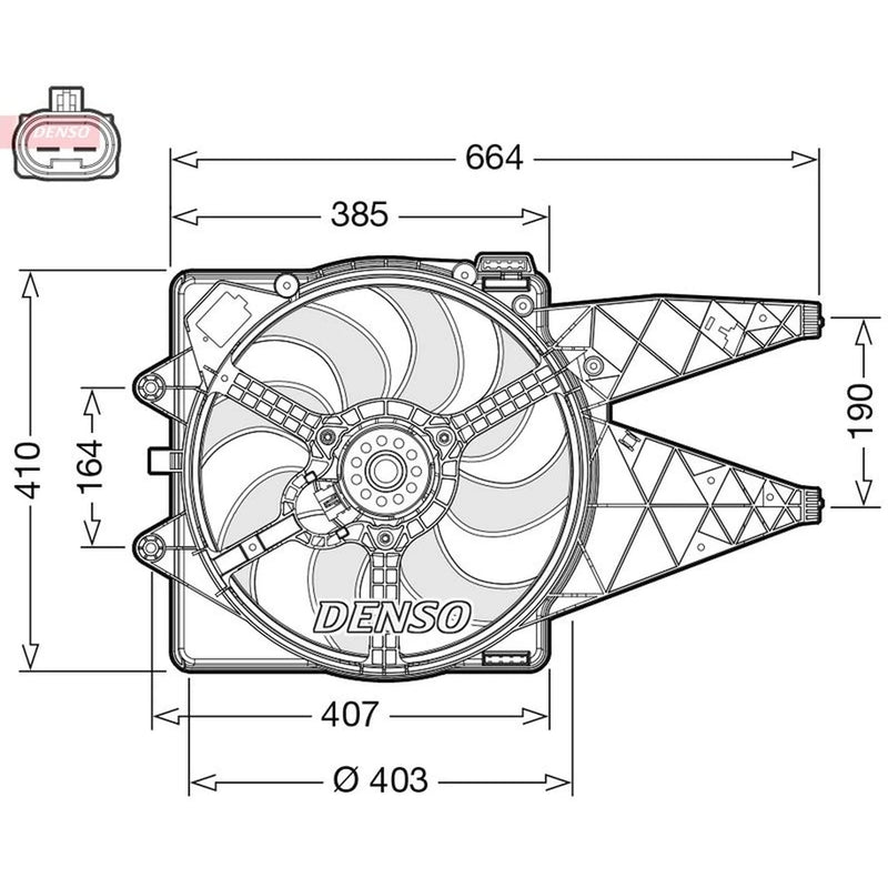 Denso Engine Cooling Fan DER09309