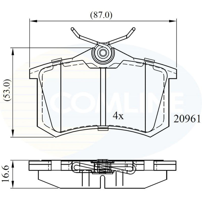 Comline 4 x Rear Brake Pad Set CBP0797