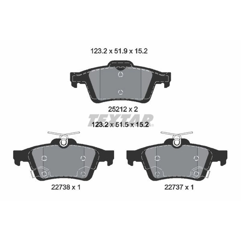 Textar Rear Brake Pad Set 2521204