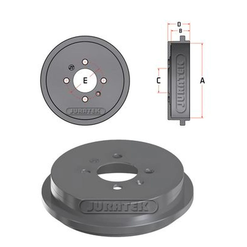 Juratek Brake Drum Assembly Rear JDR096