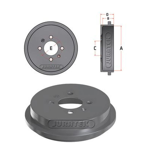 Juratek Brake Drum Assembly Rear JDR096