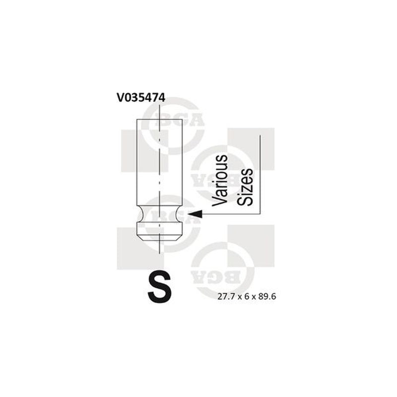 BGA Engine Intake Valve 27mm Head V035474
