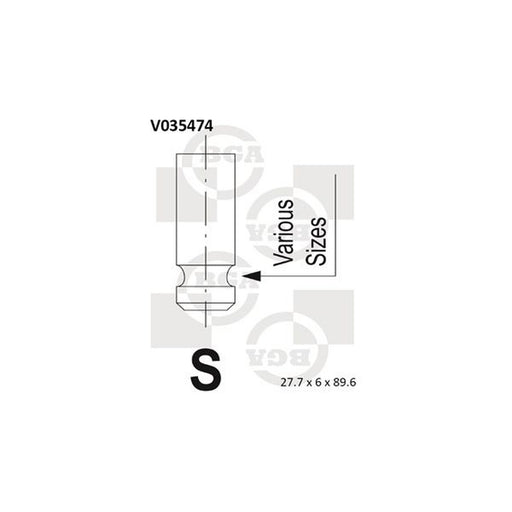 BGA Engine Intake Valve 27mm Head V035474