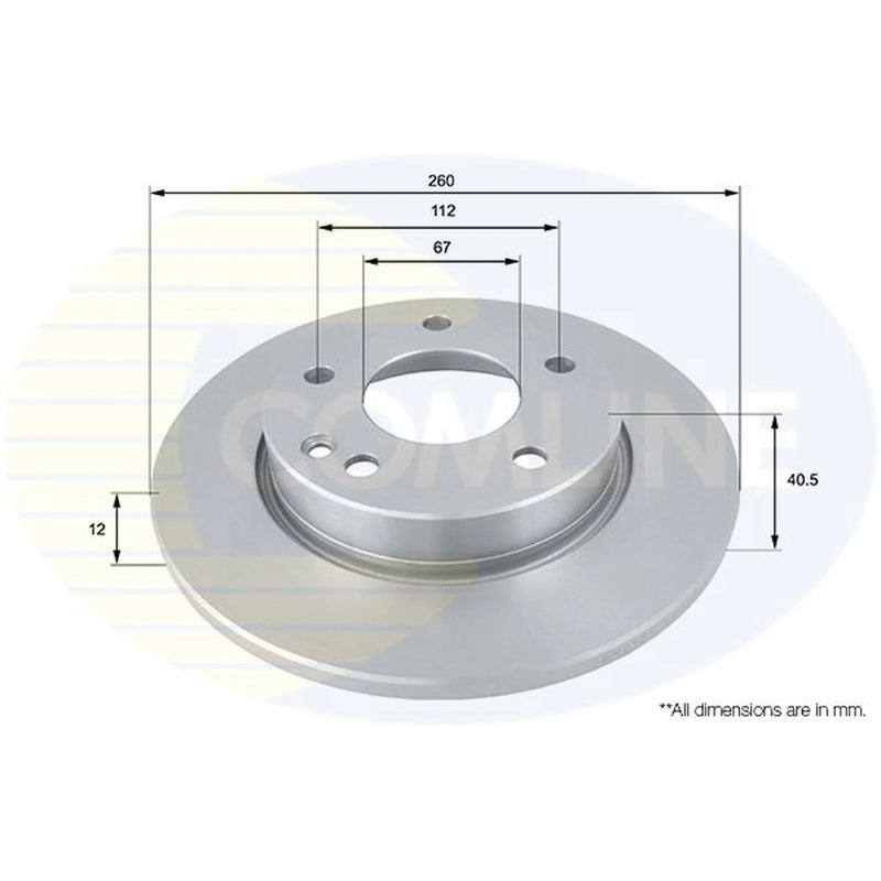 Comline 2 x Solid Front Brake Discs ADC1606