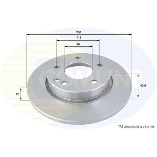 Comline 2 x Solid Front Brake Discs ADC1606