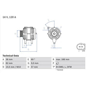 Bosch Car Alternator 12V 0 986 044 320