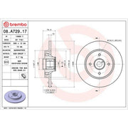 Brembo 2 x Solid Rear Brake Discs 08.A729.17