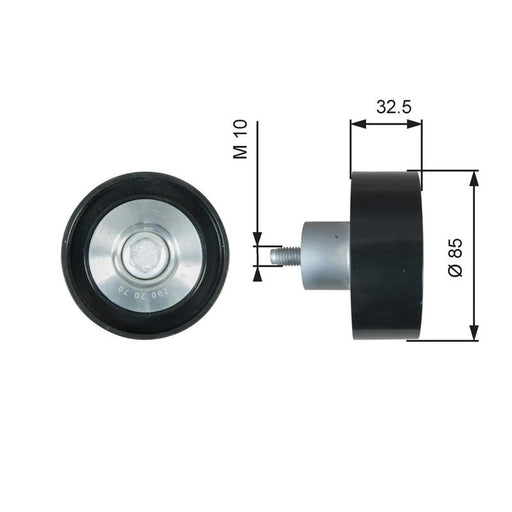 Gates V-Ribbed Belt Deflection/Guide Pulley T36625