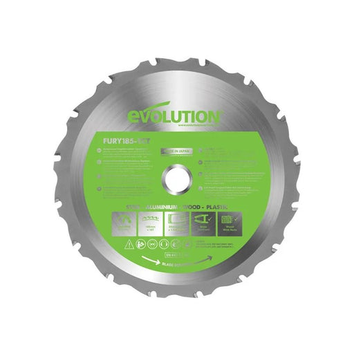 Evolution FURY® Multi-Purpose TCT Circular Saw Blade 185 x 20mm x 16T