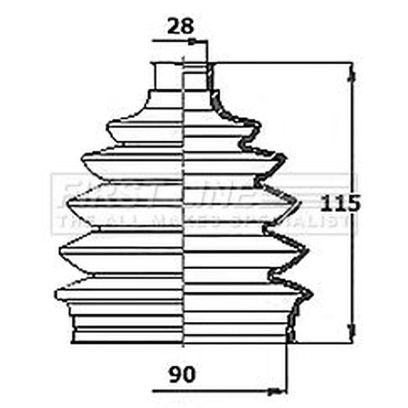 First Line Drive Shaft Bellow Kit Front Left Thermoplast FCB6149