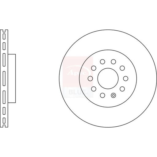 Apec 2 x Vented Front Brake Discs SDK6721