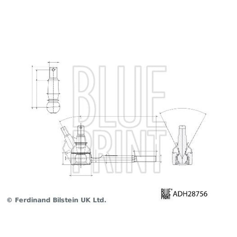 Blue Print Steering Tie Rod End Ball Joint Front Right ADH28756