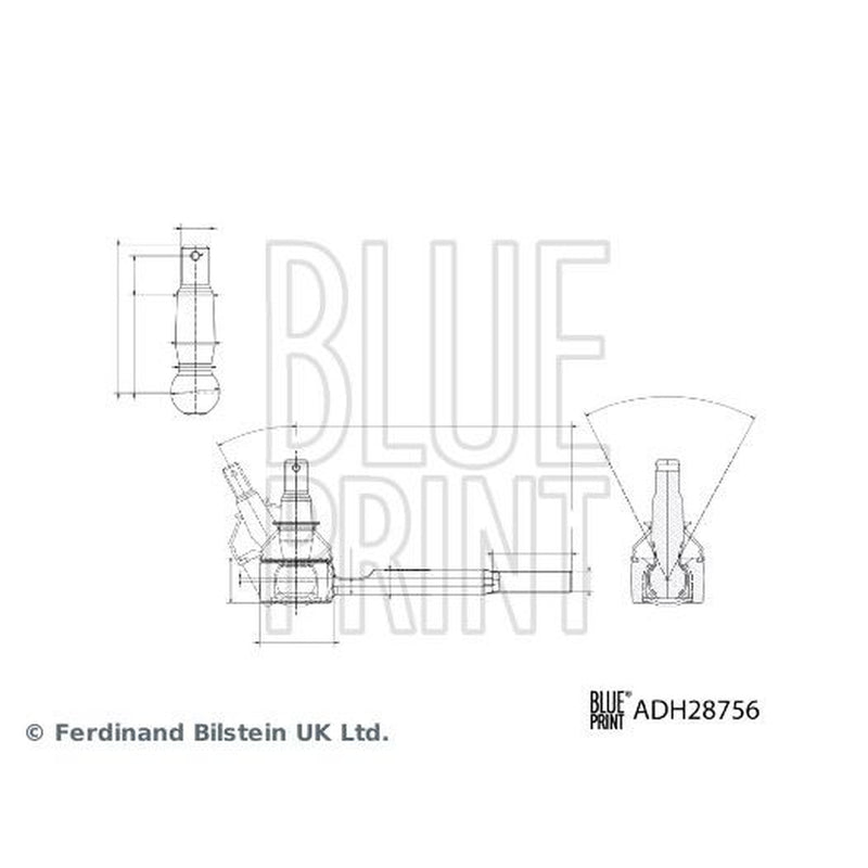 Blue Print Steering Tie Rod End Ball Joint Front Right ADH28756