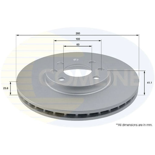 Comline 2 x Internally Vented Front Brake Discs ADC1112V